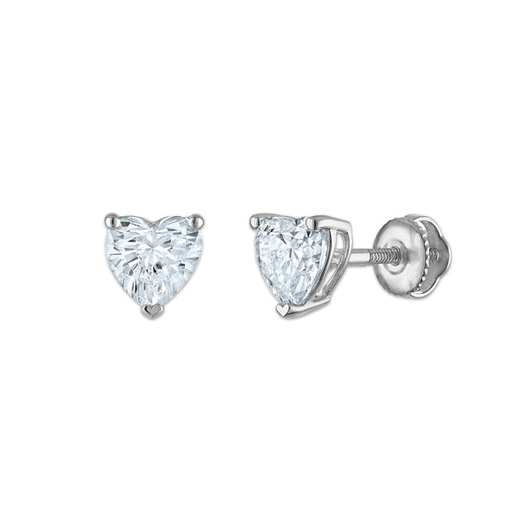 White Diamond Stud Earrings in 10KT Gold