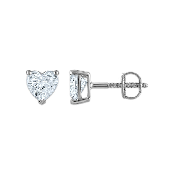 White Diamond Stud Earrings in 10KT Gold