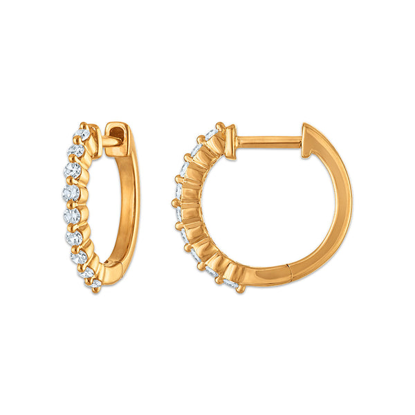 White Diamond Hoop Earrings in 925 Silver