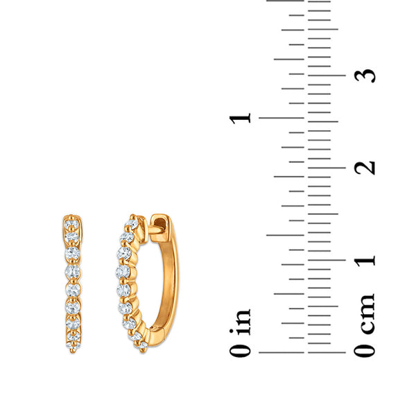 White Diamond Hoop Earrings in 925 Silver