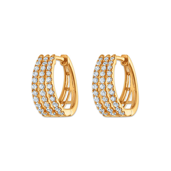 White Diamond Hoop Earrings in 925 Silver