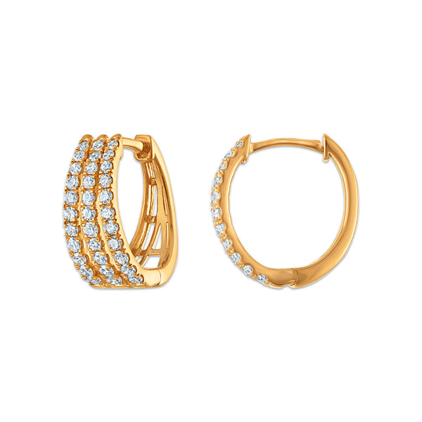 White Diamond Hoop Earrings in 925 Silver