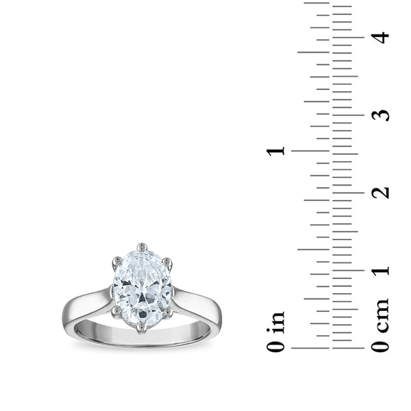 Red Hot Deal 2 CTW Oval Lab Grown Diamond Solitaire Engagement Ring in 14KT White Gold