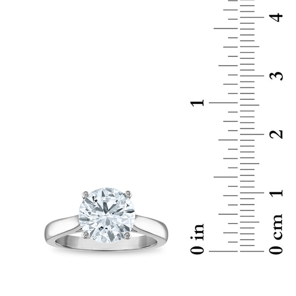 Red Hot Deal  3 CTW Round Lab Grown Diamond Solitaire Engagement Ring in 14KT White Gold