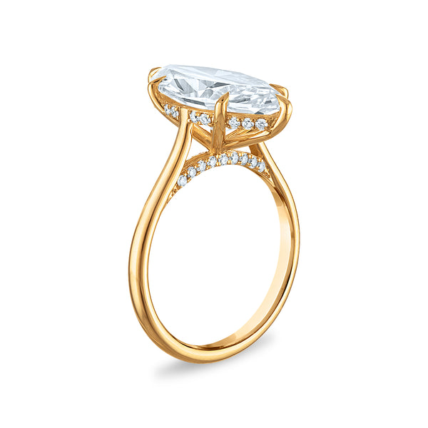 White Diamond Solitaire Plus Ring in 14KT Gold