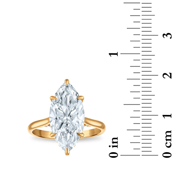 White Diamond Solitaire Plus Ring in 14KT Gold