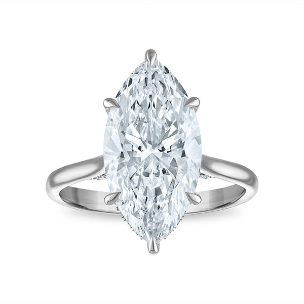 White Diamond Solitaire Plus Ring in 14KT Gold