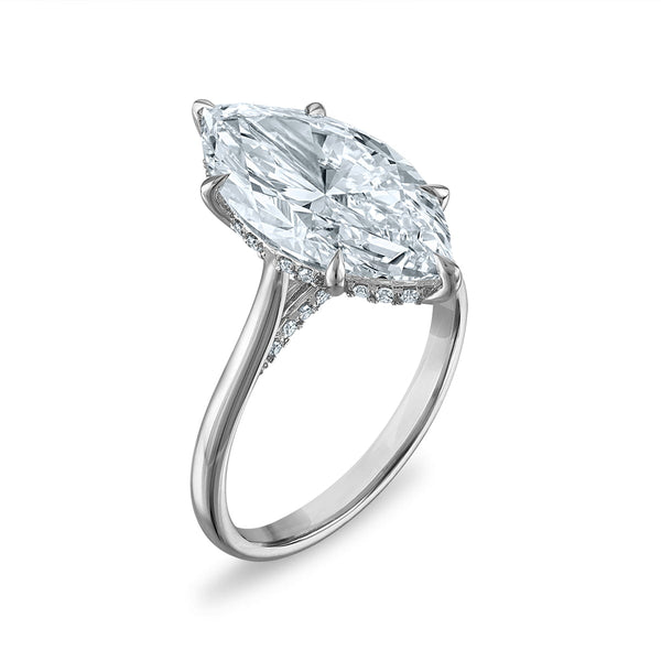 White Diamond Solitaire Plus Ring in 14KT Gold
