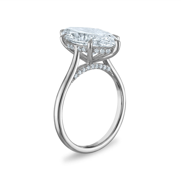 White Diamond Solitaire Plus Ring in 14KT Gold