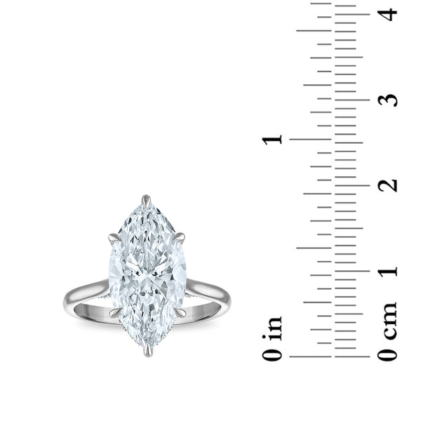 White Diamond Solitaire Plus Ring in 14KT Gold