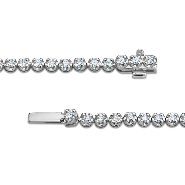 White Diamond Tennis Bracelet in 10KT Gold