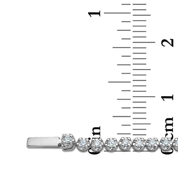 White Diamond Tennis Bracelet in 10KT Gold