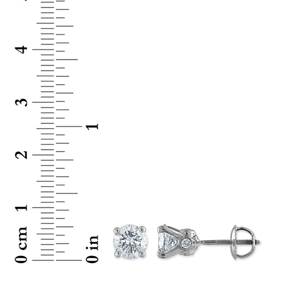 Red Hot Deal 2 CTW Lab Grown Diamond Solitaire Stud Earrings in 14KT White Gold