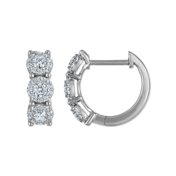 Red Hot Deal 1/2 CTW Lab Grown Diamond Hoop Earrings in 10KT White Gold