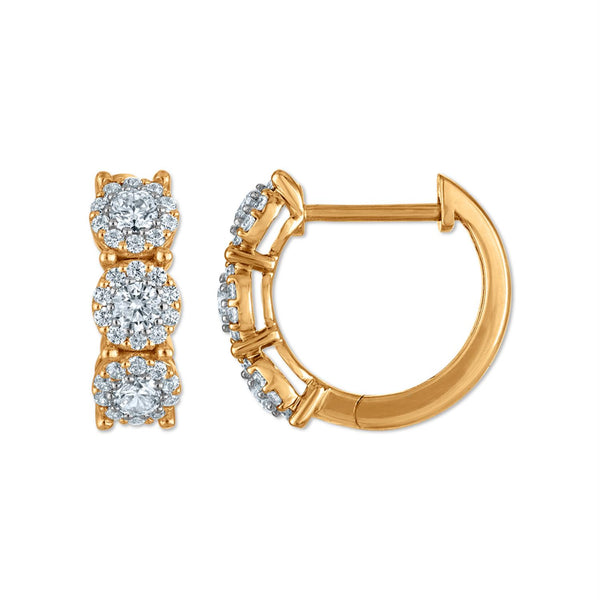 Red Hot Deal 1/2 CTW Lab Grown Diamond Hoop Earrings in 10KT Yellow Gold