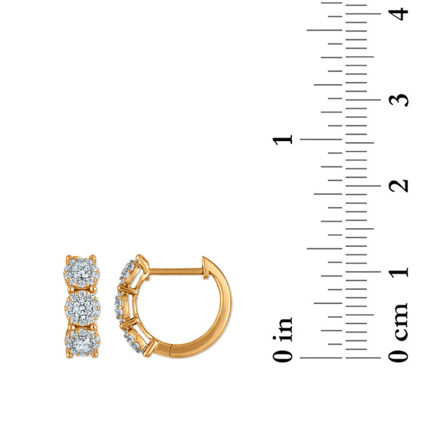 Red Hot Deal 1/2 CTW Lab Grown Diamond Hoop Earrings in 10KT Yellow Gold