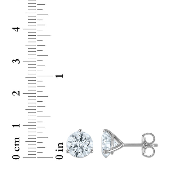 White Diamond Stud Earrings in 14KT Gold