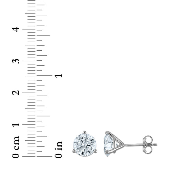 White Diamond Stud Earrings in 14KT Gold