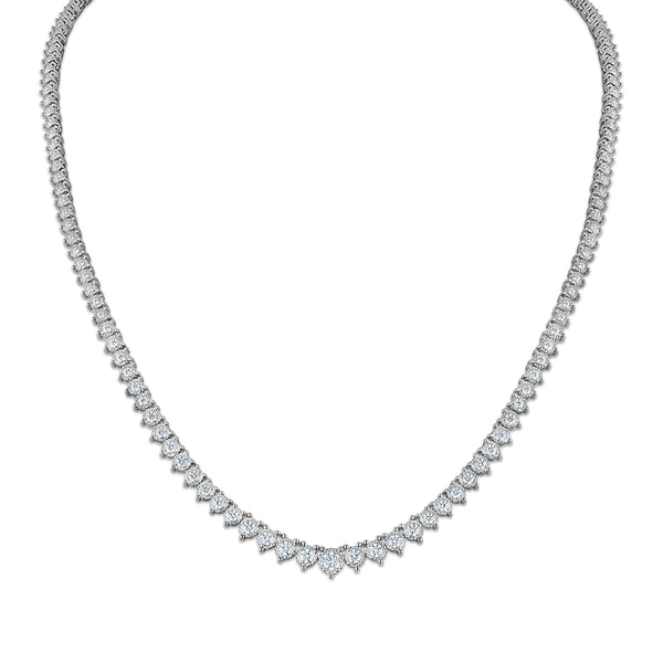 Red Hot Deal 3 CTW Round Lab Grown Diamond 18-inch Tennis Necklace in Sterling Silver