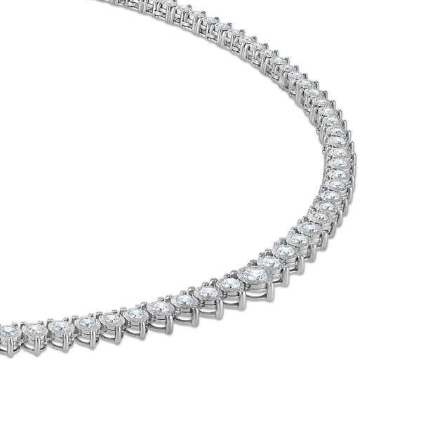 Red Hot Deal 3 CTW Round Lab Grown Diamond 18-inch Tennis Necklace in Sterling Silver