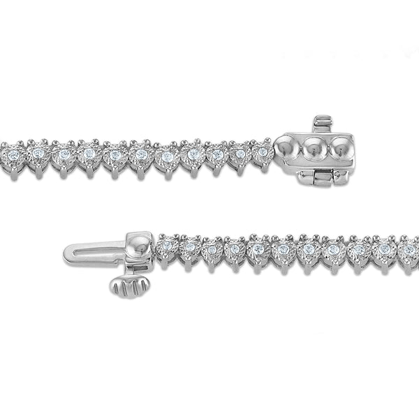 Red Hot Deal 3 CTW Round Lab Grown Diamond 18-inch Tennis Necklace in Sterling Silver