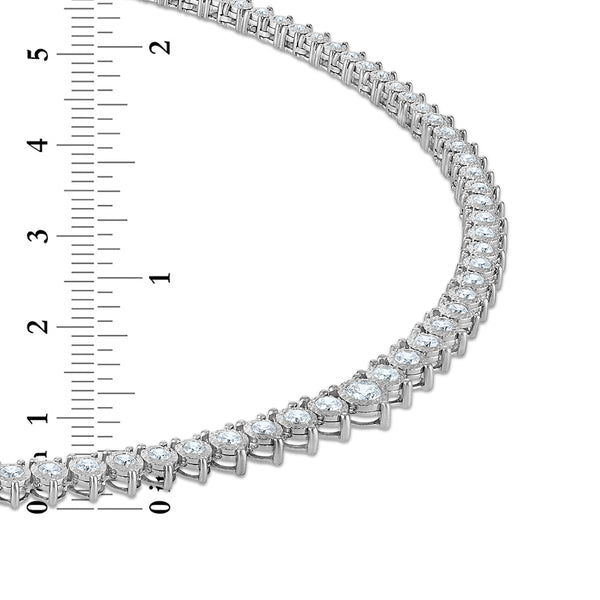 Red Hot Deal 3 CTW Round Lab Grown Diamond 18-inch Tennis Necklace in Sterling Silver