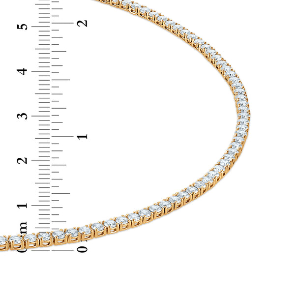 Red Hot Deal 10 CTW Round Lab Grown Diamond 18-inch Tennis Necklace in 10KT Yellow Gold