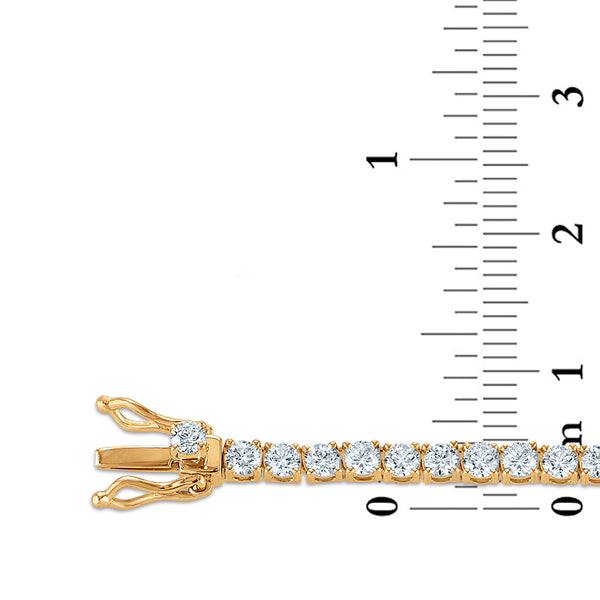 Red Hot Deal 10 CTW Round Lab Grown Diamond 18-inch Tennis Necklace in 10KT Yellow Gold