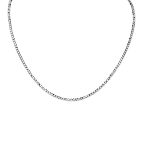 White Diamond Tennis Necklace in 10KT Gold