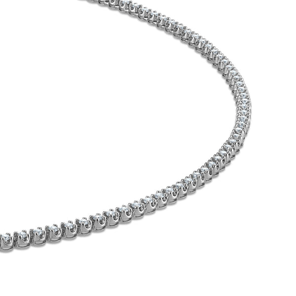 White Diamond Tennis Necklace in 10KT Gold