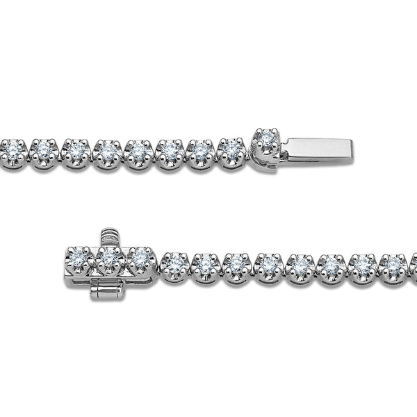 White Diamond Tennis Necklace in 10KT Gold