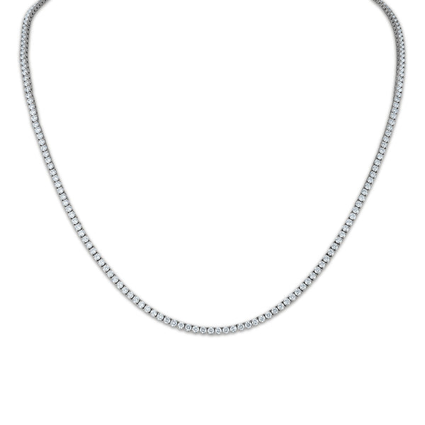 White Diamond Tennis Necklace in 10KT Gold