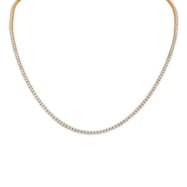 White Diamond Tennis Necklace in 10KT Gold