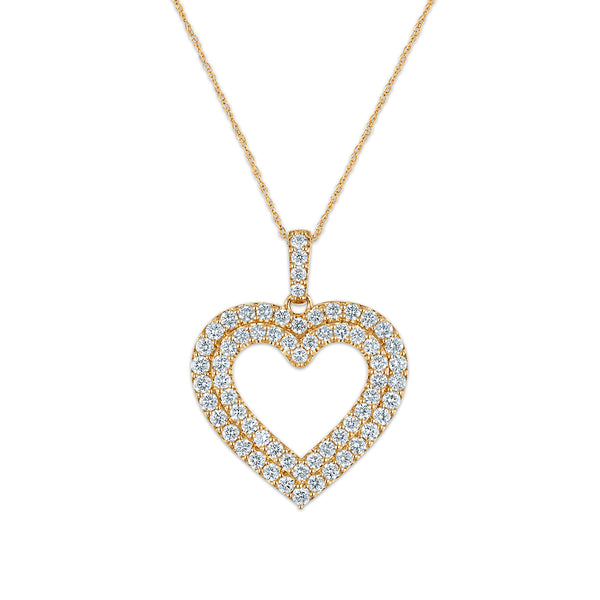 White Diamond Hearts & Symbols Pendant in 10KT Gold