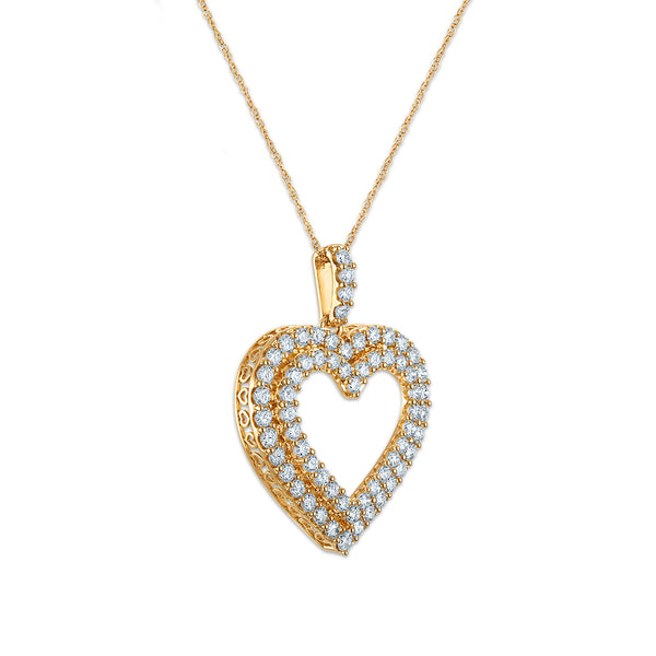 White Diamond Hearts & Symbols Pendant in 10KT Gold