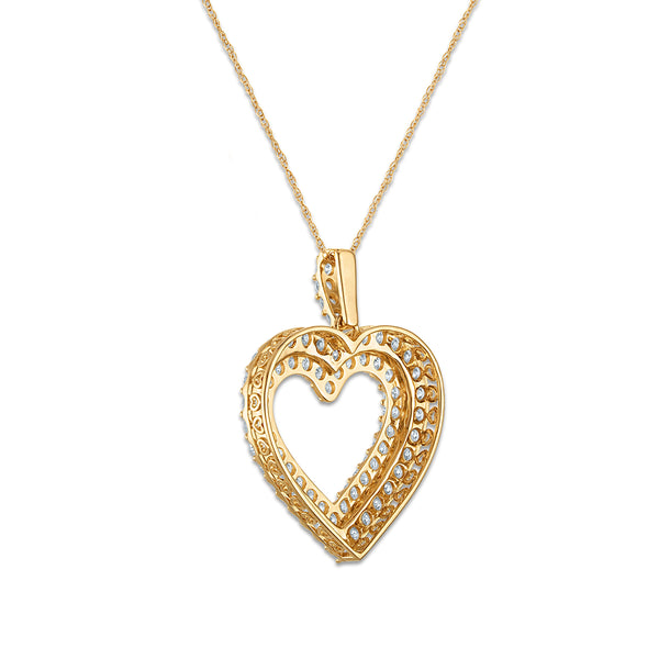 White Diamond Hearts & Symbols Pendant in 10KT Gold