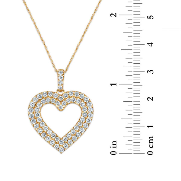 White Diamond Hearts & Symbols Pendant in 10KT Gold