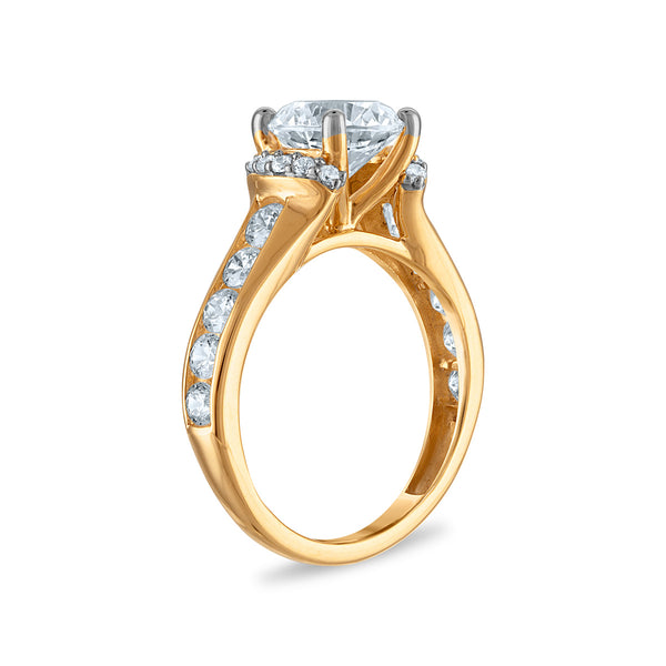 Red Hot Deal 3 CTW Lab Grown Diamond Engagement Ring in 10KT Yellow Gold