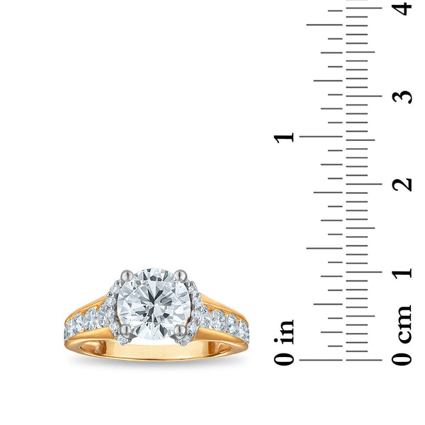 Red Hot Deal 3 CTW Lab Grown Diamond Engagement Ring in 10KT Yellow Gold