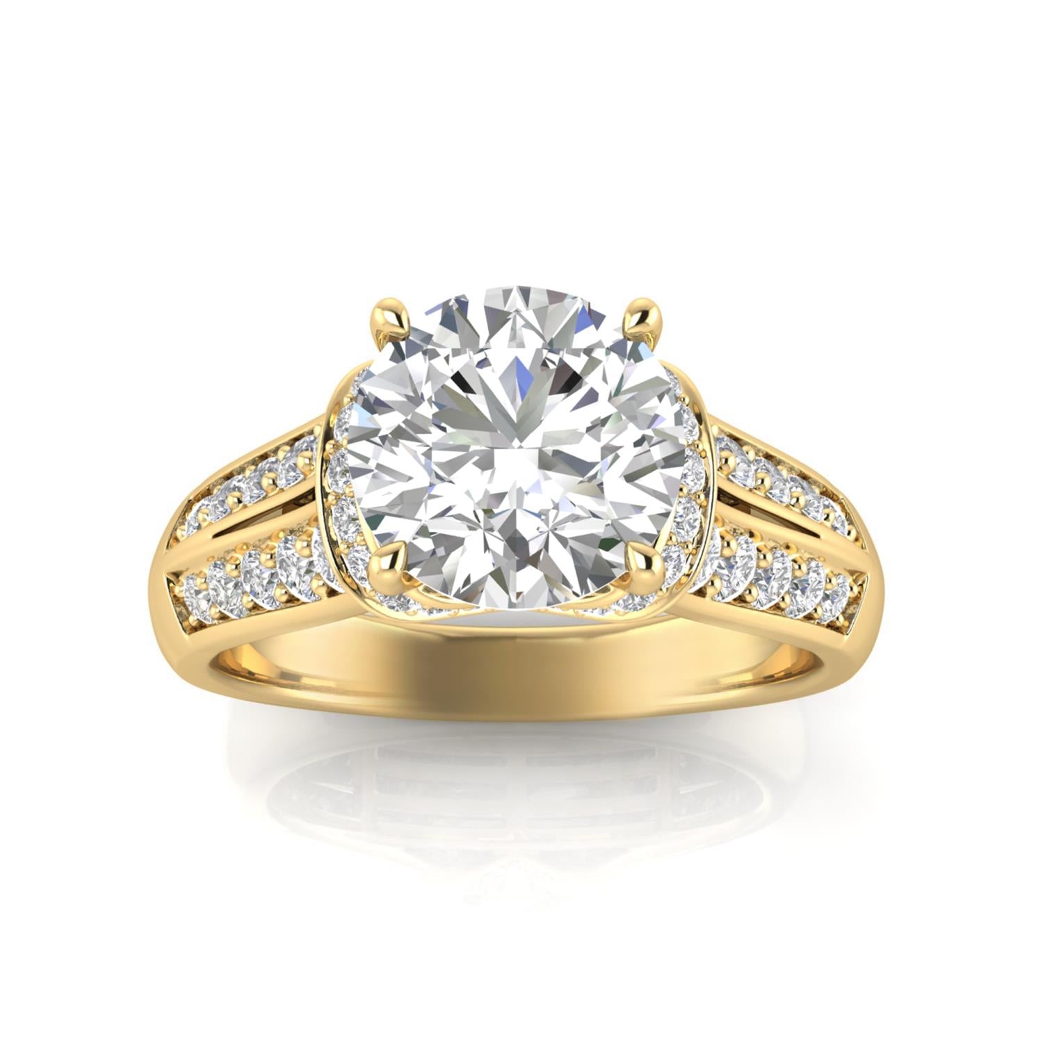 Red Hot Deal 2-1/2 CTW Lab Grown Diamond Ring in 10KT Yellow Gold