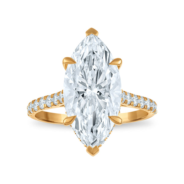 White Diamond Engagement Ring in 14KT Gold