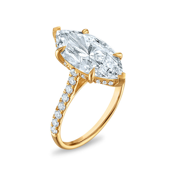 White Diamond Engagement Ring in 14KT Gold