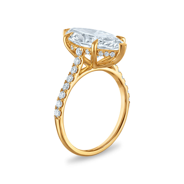 White Diamond Engagement Ring in 14KT Gold