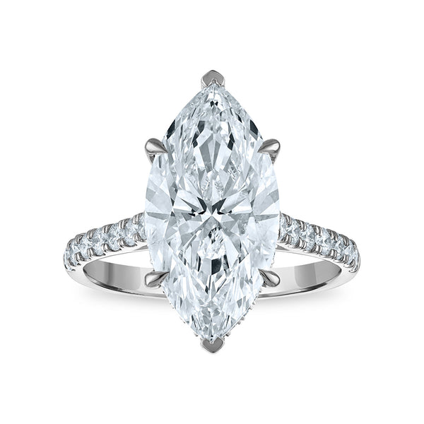 White Diamond Engagement Ring in 14KT Gold
