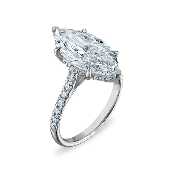White Diamond Engagement Ring in 14KT Gold