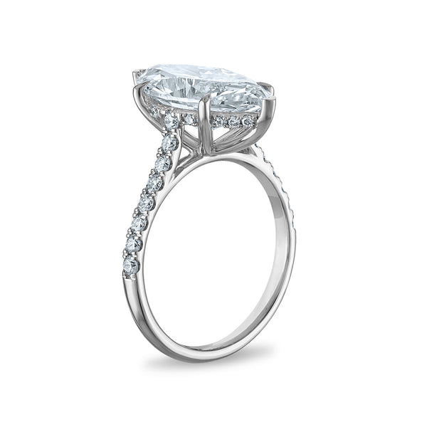 White Diamond Engagement Ring in 14KT Gold