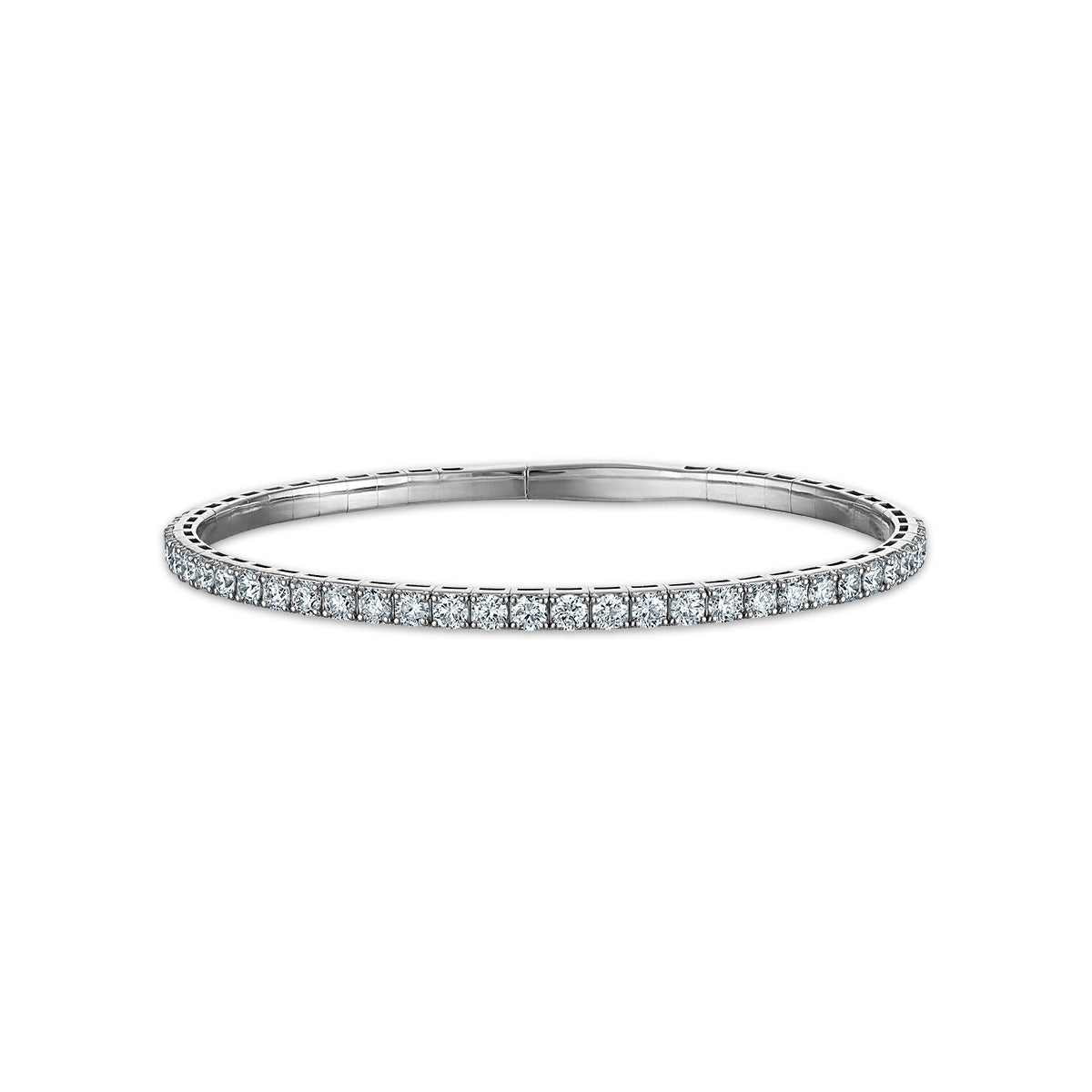 Red Hot Deal 3 CTW Lab Grown Diamond Flexi Bangle Bracelet in 10KT White Gold
