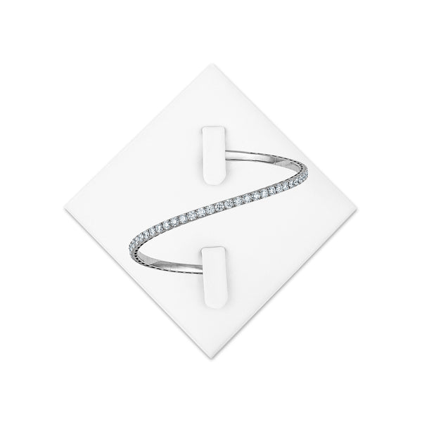 Red Hot Deal 3 CTW Lab Grown Diamond Flexi Bangle Bracelet in 10KT White Gold