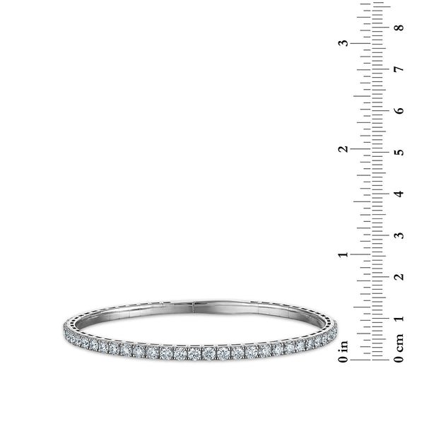 Red Hot Deal 3 CTW Lab Grown Diamond Flexi Bangle Bracelet in 10KT White Gold
