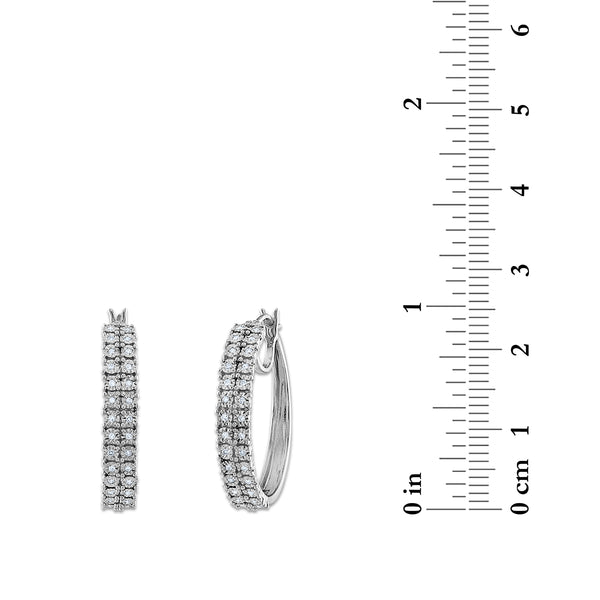 White Diamond Illusion Set Earrings in 925 Silver